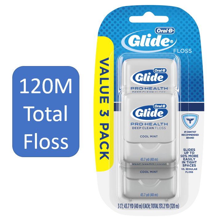 Oral-B Glide Pro Health Dental Floss, Cool Mint, 40 m, 3 Pack