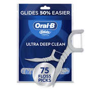 Oral-B Glide Ultra Deep Clean Dental Floss Picks, Cool Mint Flavor, 75 Count