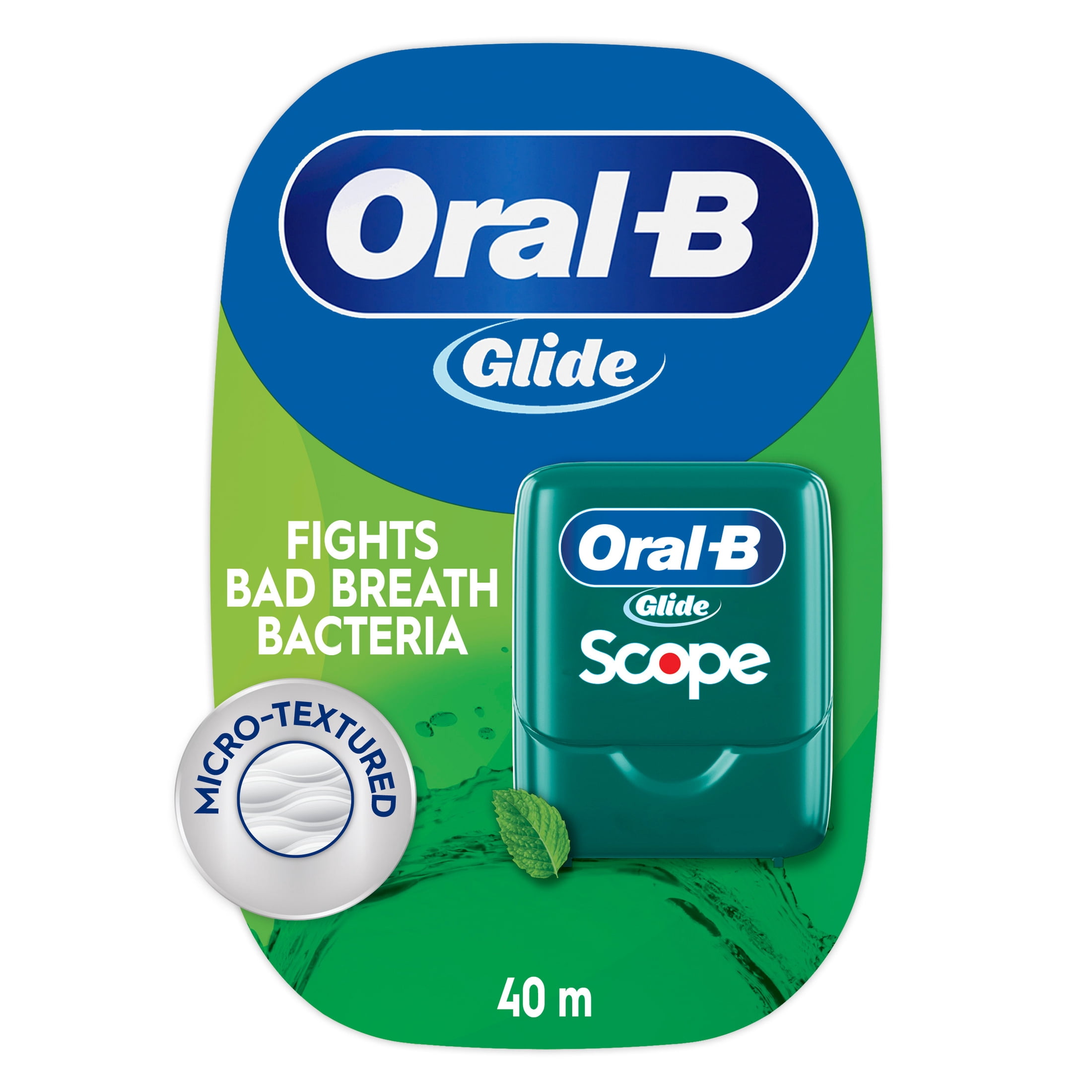 Oral-B Floss, Glide with Scope Flavor, Mint Dental Floss, 40 meters