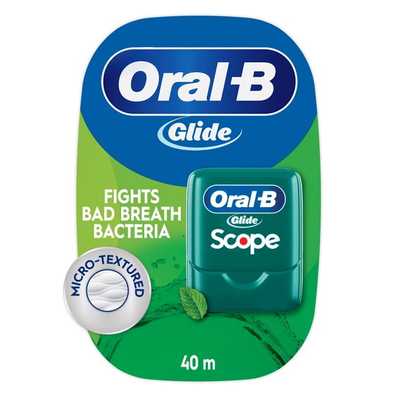 Oral-B Floss, Glide with Scope Flavor, Mint Dental Floss, 40 meters