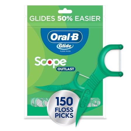 Oral‑B Glide Mint Floss Picks with Scope, 150 Count