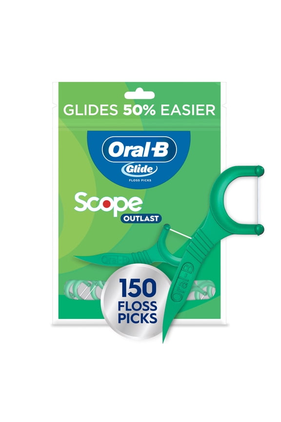 Oral‑B Floss, Glide Mint Floss Picks with Scope, 150 Count