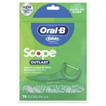 Oral-B Glide with Scope Outlast Dental Floss Picks, Mint Flavored Floss Sticks, 75 Picks