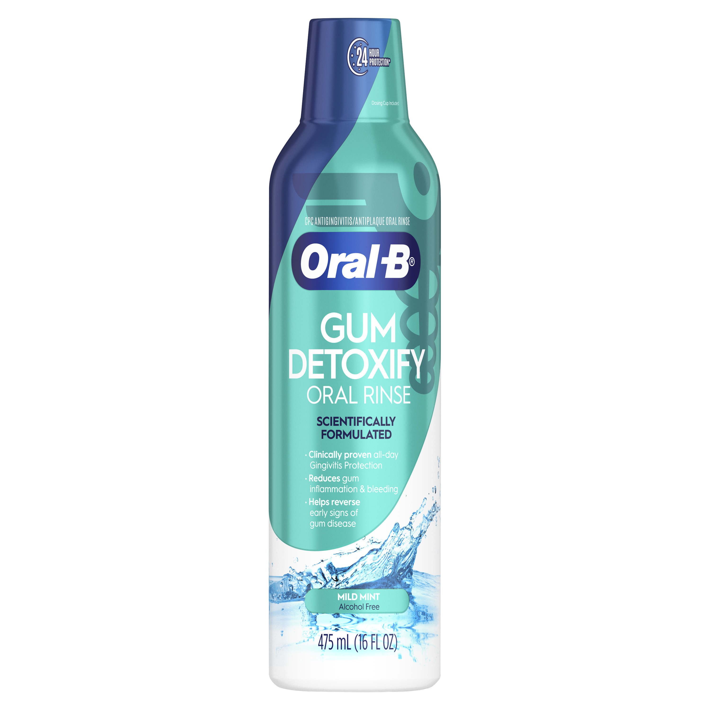 Oral-B Gum Detoxify Mouthwash Oral Rinse, Mild Mint Flavor, 16 fl oz - image 1 of 13
