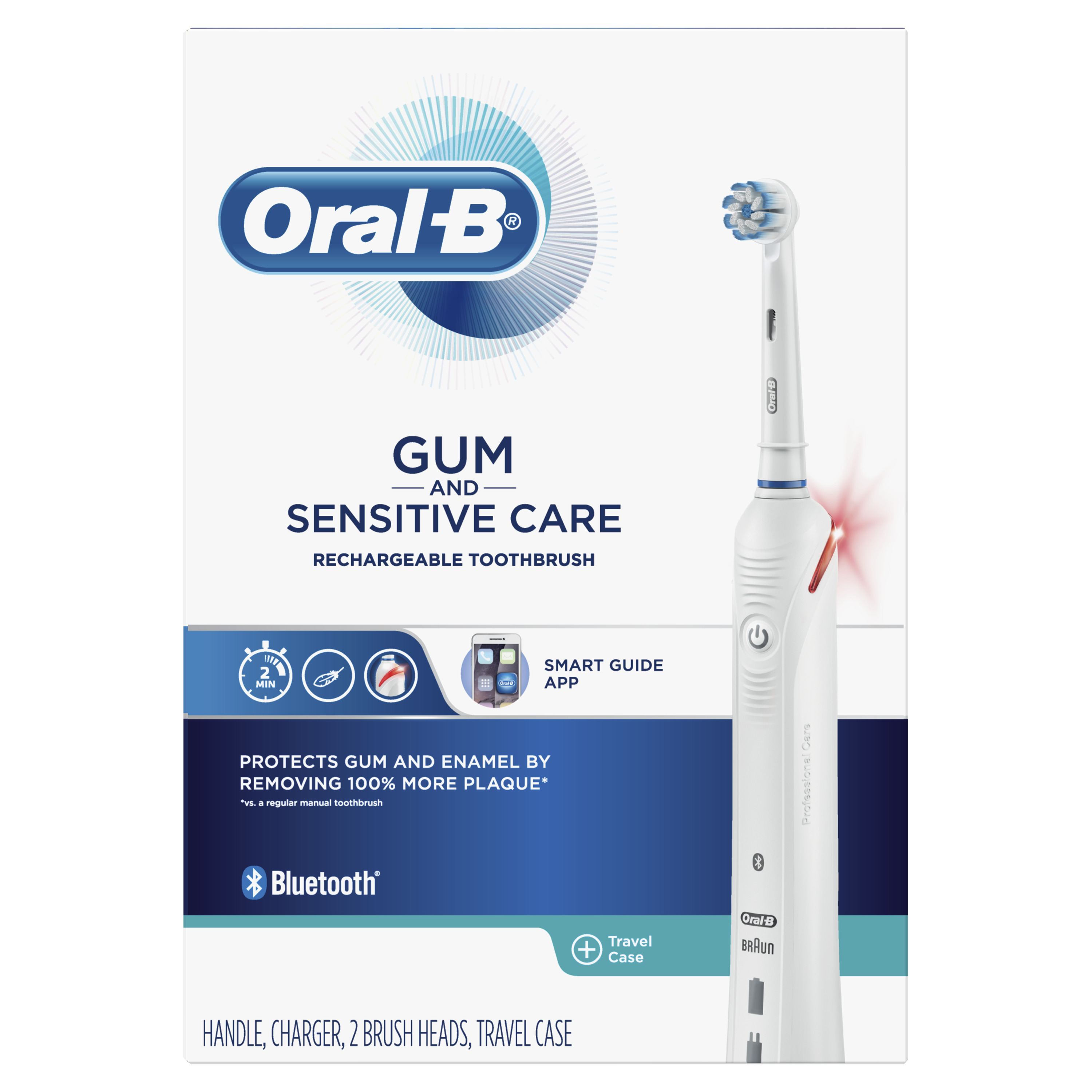 Oral-B Gum and Sensitive Care Rechargeable Electric Toothbrush, White - image 1 of 12