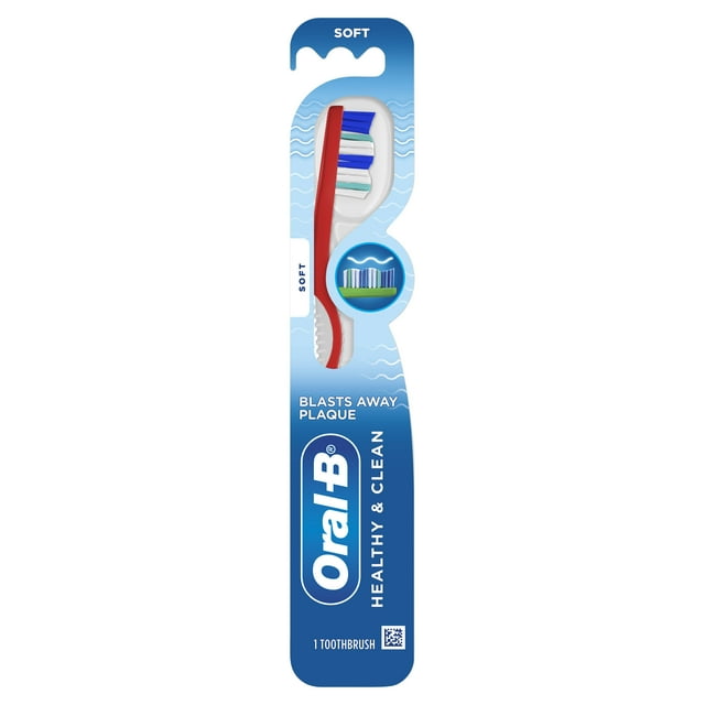 Oral-B Healthy Clean Toothbrush, Soft Bristles, 1 Count