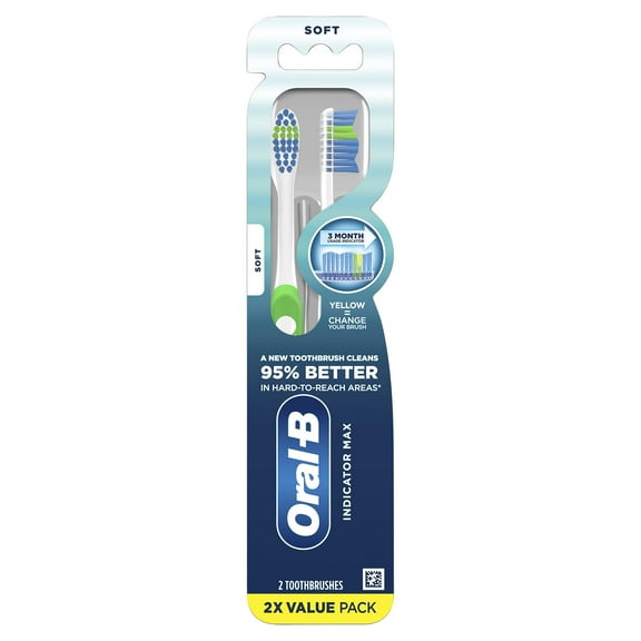 Oral-B Indicator Color Collection Toothbrushes, Soft, 2 Count