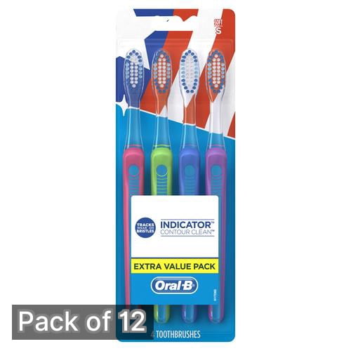 Oral-B Indicator Contour Clean Soft Bristle Manual Toothbrush (Pack of 12)