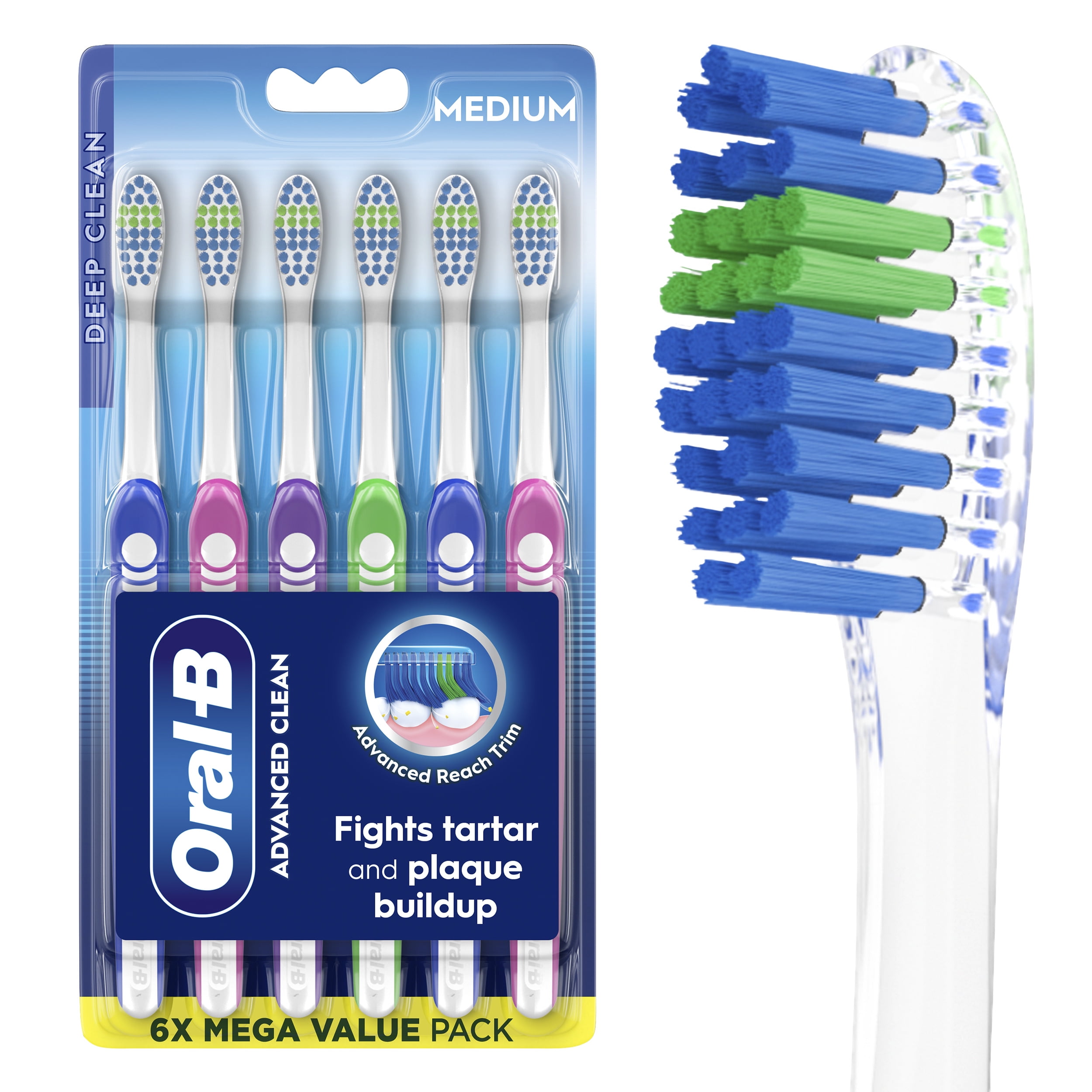 Oral-B Indicator Max Toothbrushes, Indicator Bristles, Medium, 6 Ct