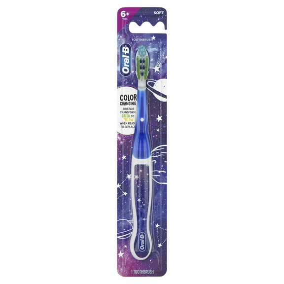 Oral-B Kids Soft Toothbrush with Galaxy Designs, (1 Pack) for Ages 6+