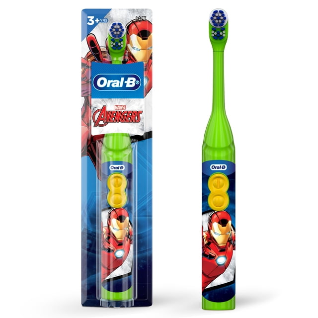 Oral-B Kid's Battery Toothbrush featuring Marvel's Avengers, Soft Bristles, for Kids 3+
