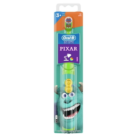 Oral-B Kid's Battery Toothbrush Featuring PIXAR Favorites, Full Head, Soft Bristles, for Children 3+