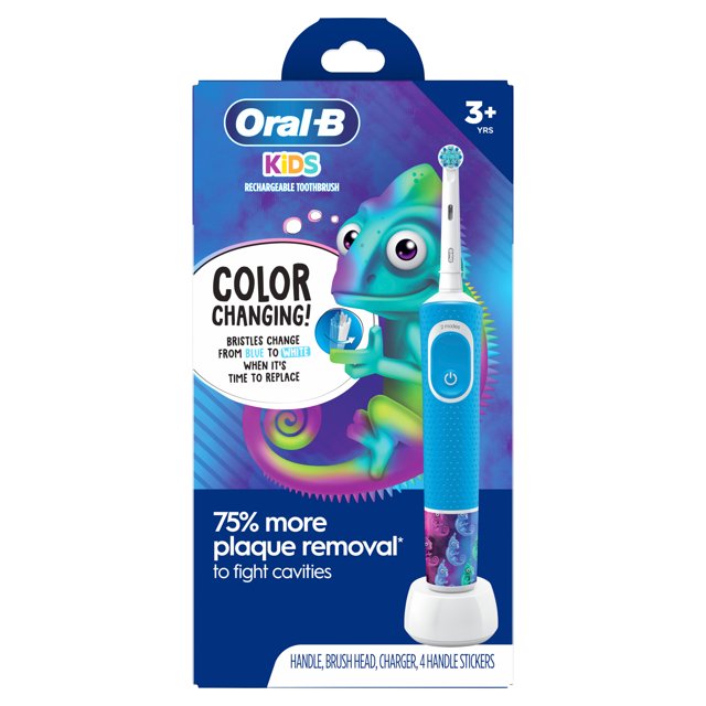 Oral-B Kid's Electric Rechargeable Toothbrush with Charger for Ages 3+, Extra Soft Bristles