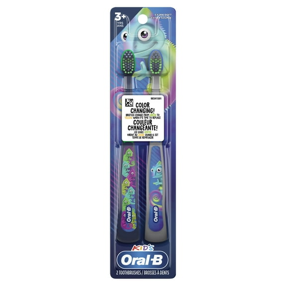 Oral-B Kid's Manual Toothbrush for Ages 3 , Extra Soft, 2 Count