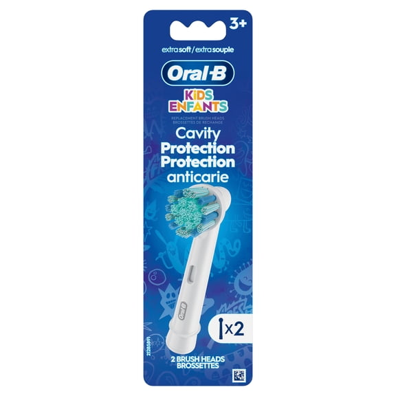 Oral-B Kids Extra Soft Replacement Brush Heads, 2 count, Cavity Protection