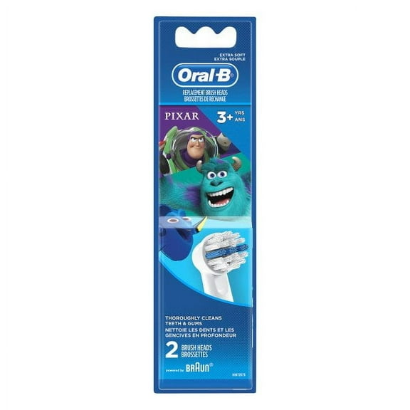 Oral-B Kids Extra Soft Replacement Brush Heads, Pixar Favorites, 2 Count *Characters may vary