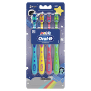 Oral-B Kids Toothbrush with Space Designs, Extra Soft Bristles, 4 Pack, for Children Ages 2+
