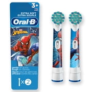 Oral-B Kids Extra Soft Replacement Brush Heads featuring Marvel's Spiderman, 2 count