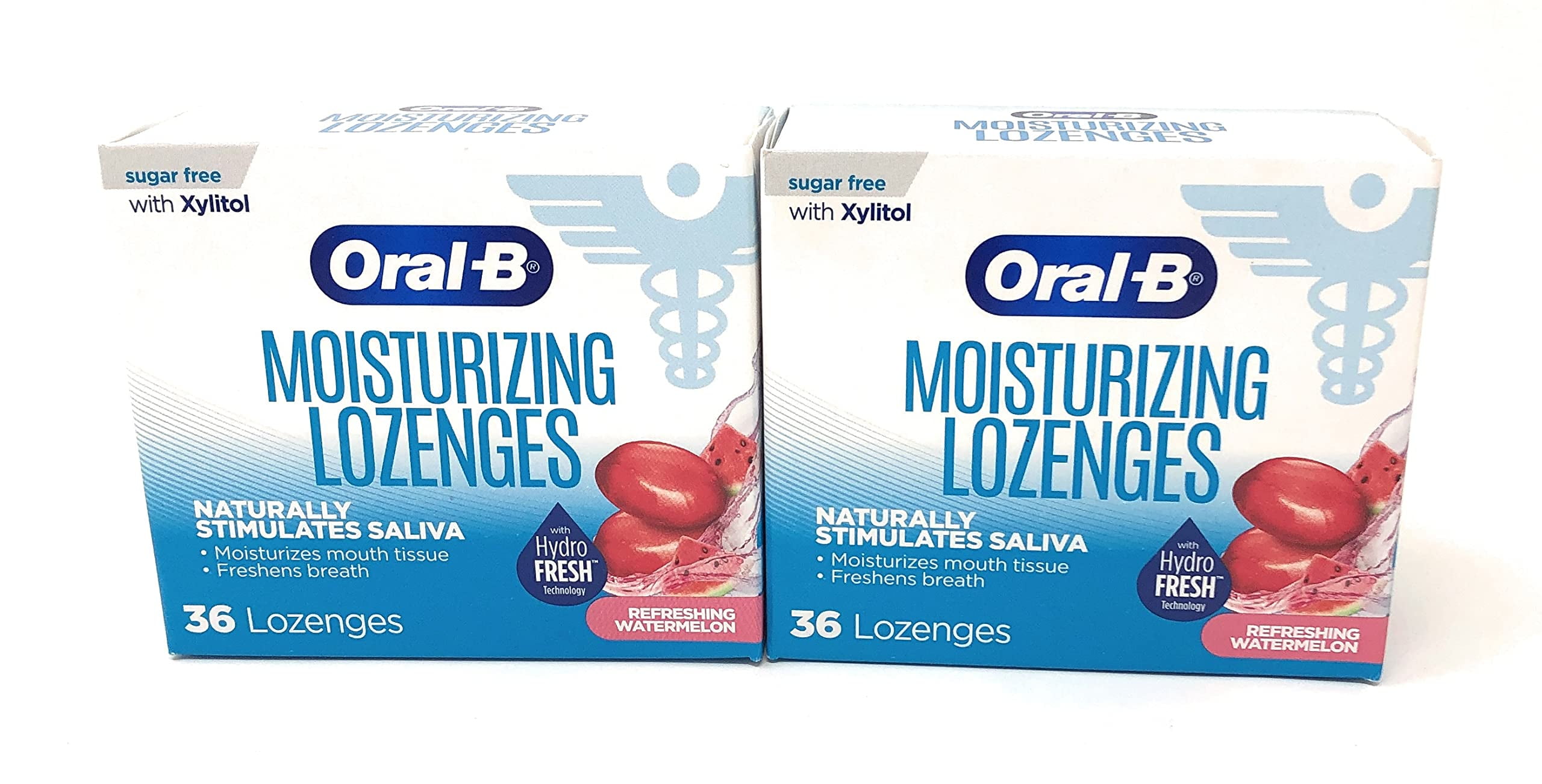 OralB Moisturizing Lozenges For Dry Mouth, Refreshing Watermelon 36 Ct