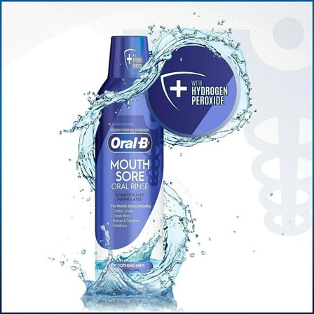 Oral-B Mouth Sore Oral Rinse In Soothing Mint 8 oz