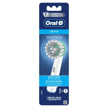 Oral-B Ortho Electric Toothbrush Replacement Head, White, 1 Ct