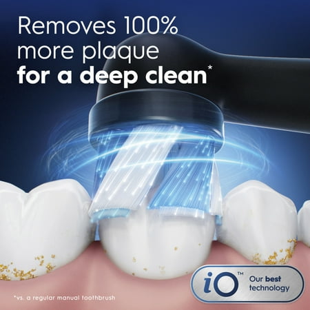 Oral-B - iO Series Ultimate Clean Replacement Brush Head for iO Series Electric Toothbrush (4 count) - Black