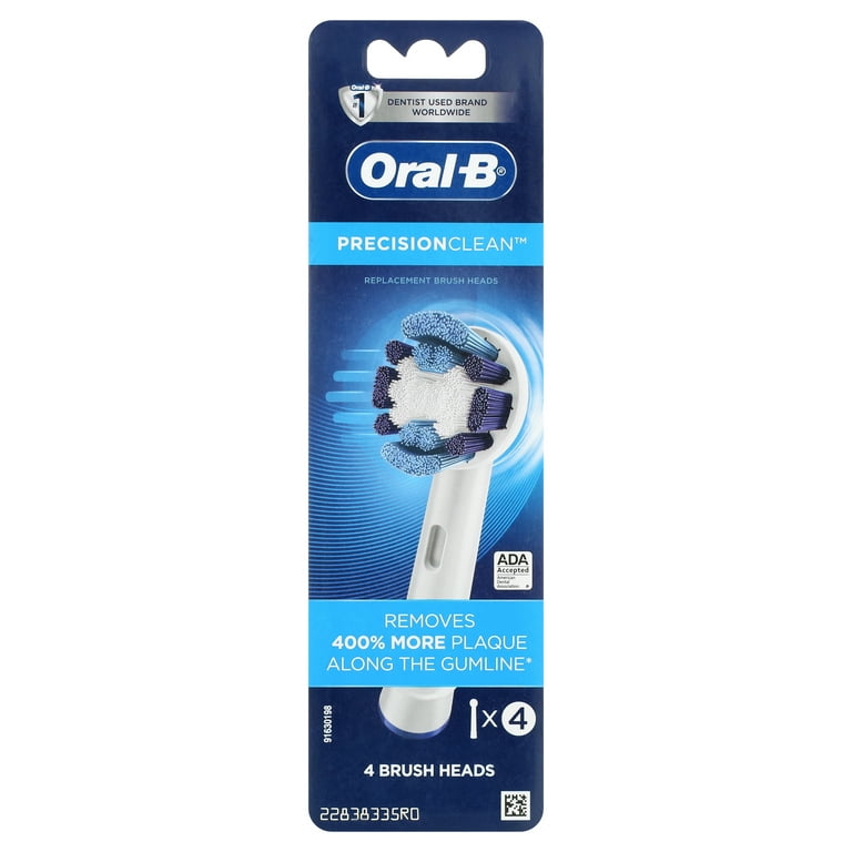 Oral-B Precision Clean Electric Toothbrush Replacement Head, White, 4 Ct
