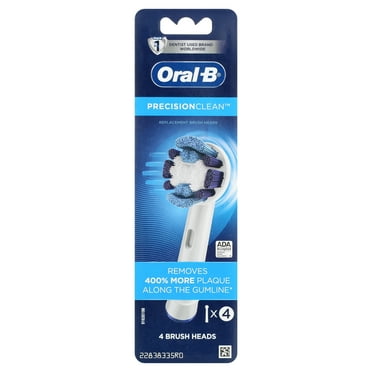 Oral-B Precision Clean Rechargeable Electric Toothbrush Replacement Head, White, 4 Count