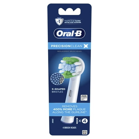 Oral-B Precision Clean Electric Toothbrush Replacement Head, White, 4 Ct