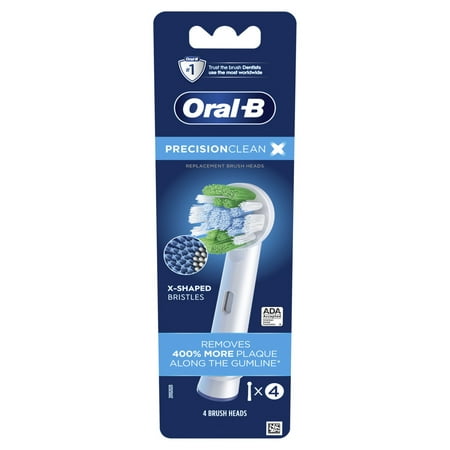 Oral-B Precision Clean Rechargeable Electric Toothbrush Replacement Head, White, 4 Count