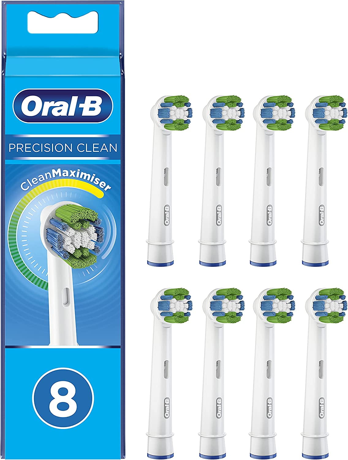 Oral-B Precision Clean Refill Replacement Rechargeable Toothbrush Heads, 8 Heads
