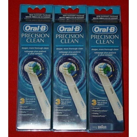 Oral-B Precision Clean Replacement Brushhead, High-Low Bristle, 3-Pack
