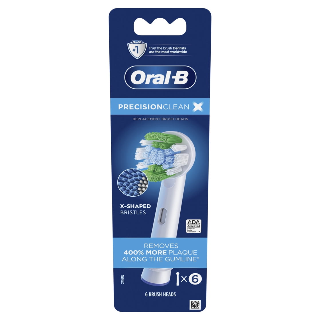 Oral-B PrecisionCleanX X-Filament Replacement Brush Heads, 6 Count