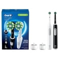 thumbnail interactive-video image 1 of Oral-B Toothbrush, Pro 1000 CrossAction Rechargeable Electric Toothbrush Pack, Black and White, 2 Count, 1 of 11
