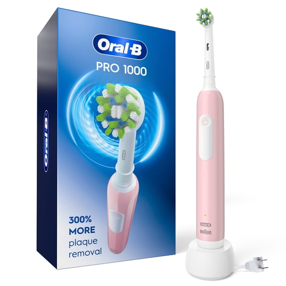 Oral-B Toothbrush, Pro 1000 Rechargeable Electric Toothbrush, Pink, 1 Count, Adults and Children 3+