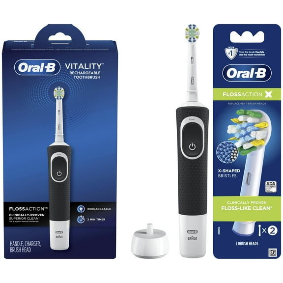 Oral-B Pro 500 Precision Clean Rechargeable Toothbrush, 3 FlossAction Refills