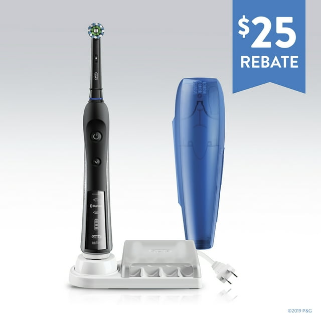 OralB Pro 5000 SmartSeries Electric Toothbrush with Bluetooth, CrossAction, Black