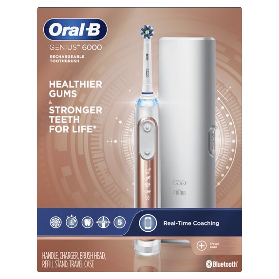 Oral-B 6000 SmartSeries Electric Toothbrush, Powered by Braun, Rose Gold