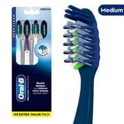 Oral-B Toothbrush, Pro Clean Cross Action, Deep Plaque Removal, Medium, 4 Count
