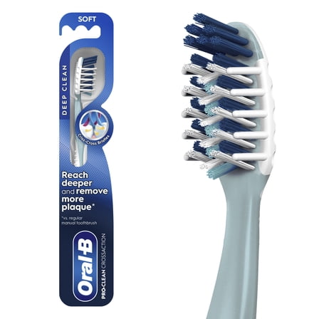 Oral-B Toothbrush Pro Clean CrossAction, Deep Plaque Removal, Soft, 1 Count