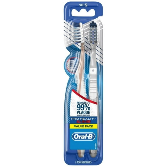 Oral-B Pro-Health All-in-One 40 Soft Bristle Manual Toothbrush, 2 ea (Pack of 4)