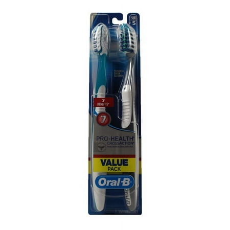 Oral B Pro-Health Cross Action Toothbrush, Soft Head - Pack of 2 (Pack of 3)