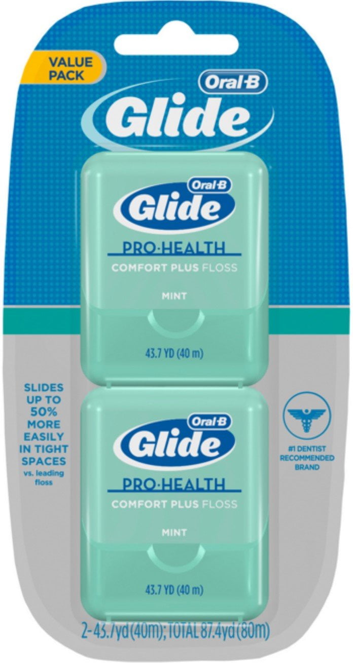 Oral-B Pro Health Glide Comfort Plus Floss, Mint, Twin Pack, 87.40 Yards