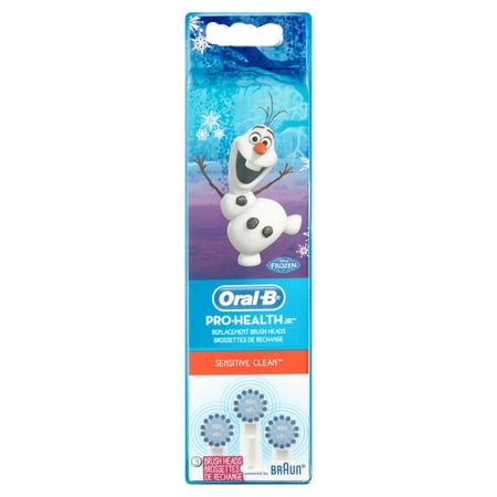 Oral-B Pro-Health Jr. Sensitive Clean Disney Frozen Kids Replacement Toothbrush Heads, 3 Count