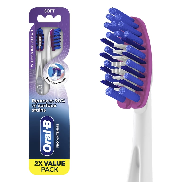 Oral-B Toothbrush, Pro Whitening Toothbrush, Soft, 2 Count