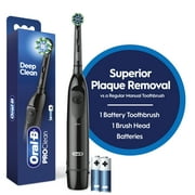 Oral-B ProClean CrossAction, Battery Powered Electric Toothbrush, Black for Adults and Children 3+