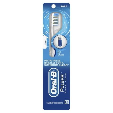 Oral-b pulsar expert clean battery powered toothbrush, soft, 1 count