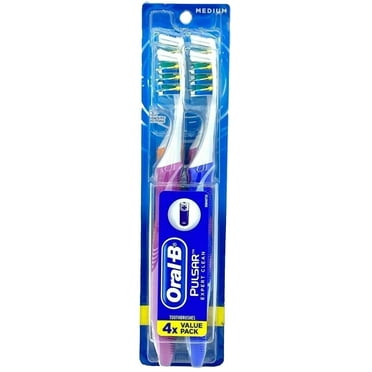 Oral-B Pulsar Pro Health Battery Electric Toothbrush, Medium, 4 Count (Colors May Vary)