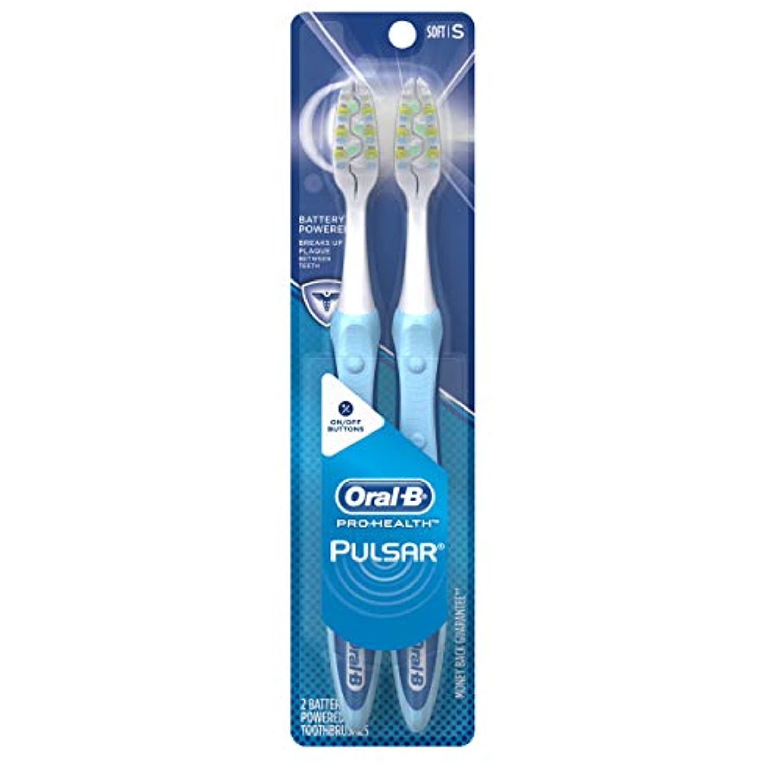 Oral-B Pulsar Soft Bristle Toothbrush Twin Pack (Colors May Vary) , Blue , 2 Count (Pack Of 1)