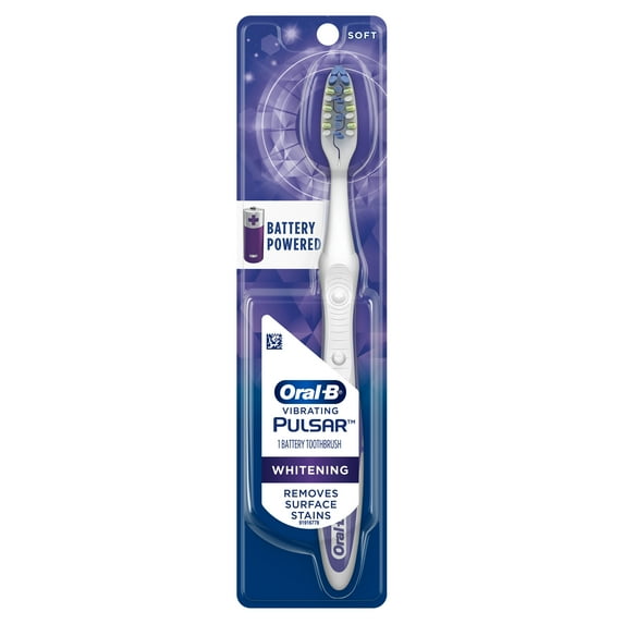 Oral-b pulsar whitening battery powered toothbrush, soft, 1 count